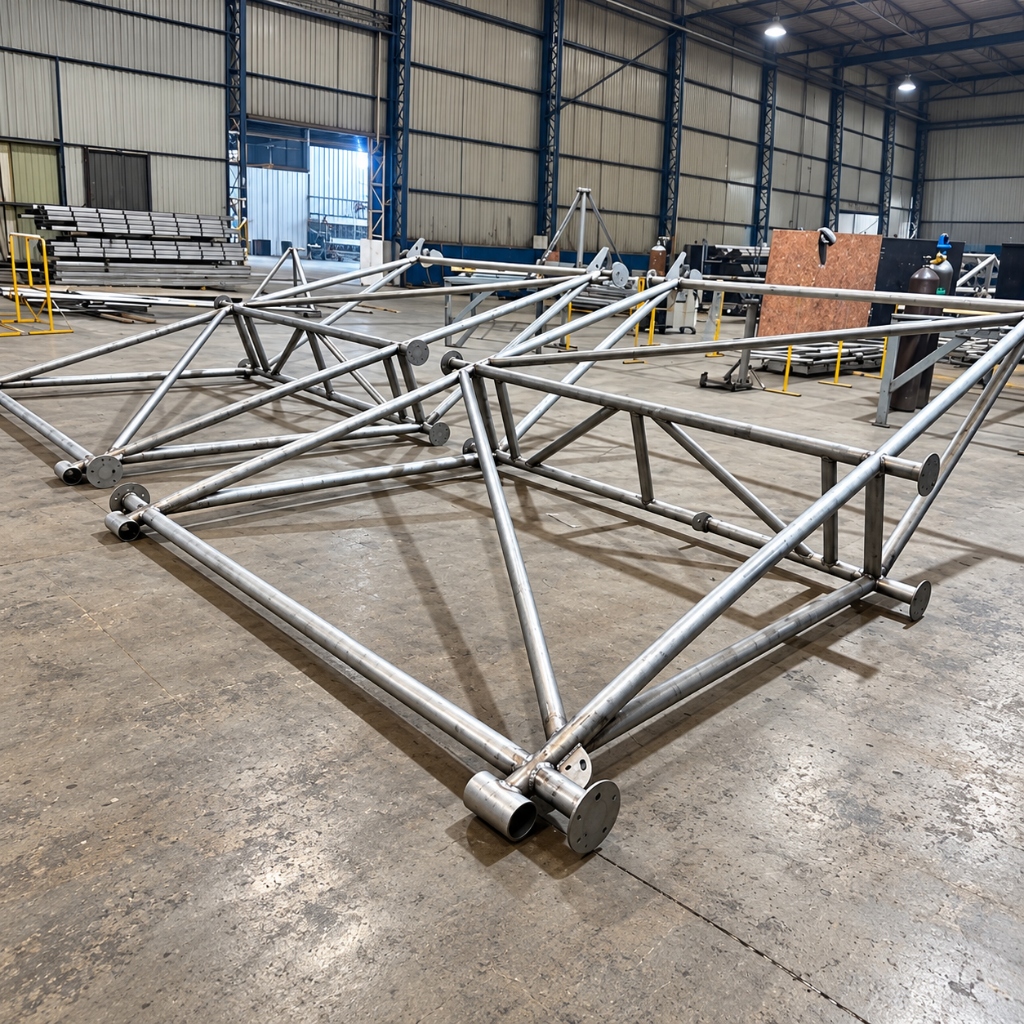 Estrutura metálica - Misturador Inox 316L em fabricação na Bratech